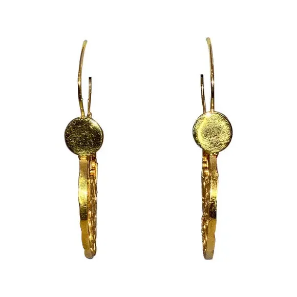 14 KT Gold Mexican Filigree Hoop Earrings